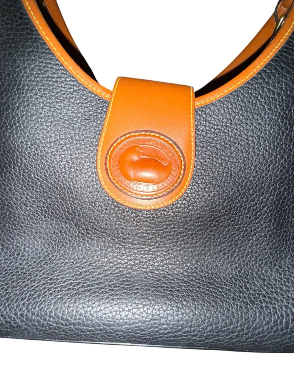 Dooney & Bourke AWL Crescent Hobo Black British Tan Leather NWT